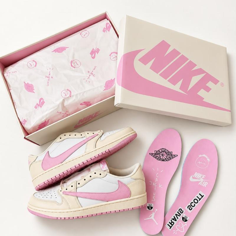 Air Jordan 1 Low x Travis Scott Muslin and Shy Pink